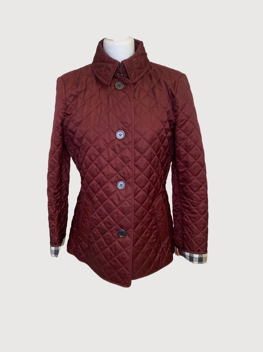 Burgundy Burberry Brit Jacket, L