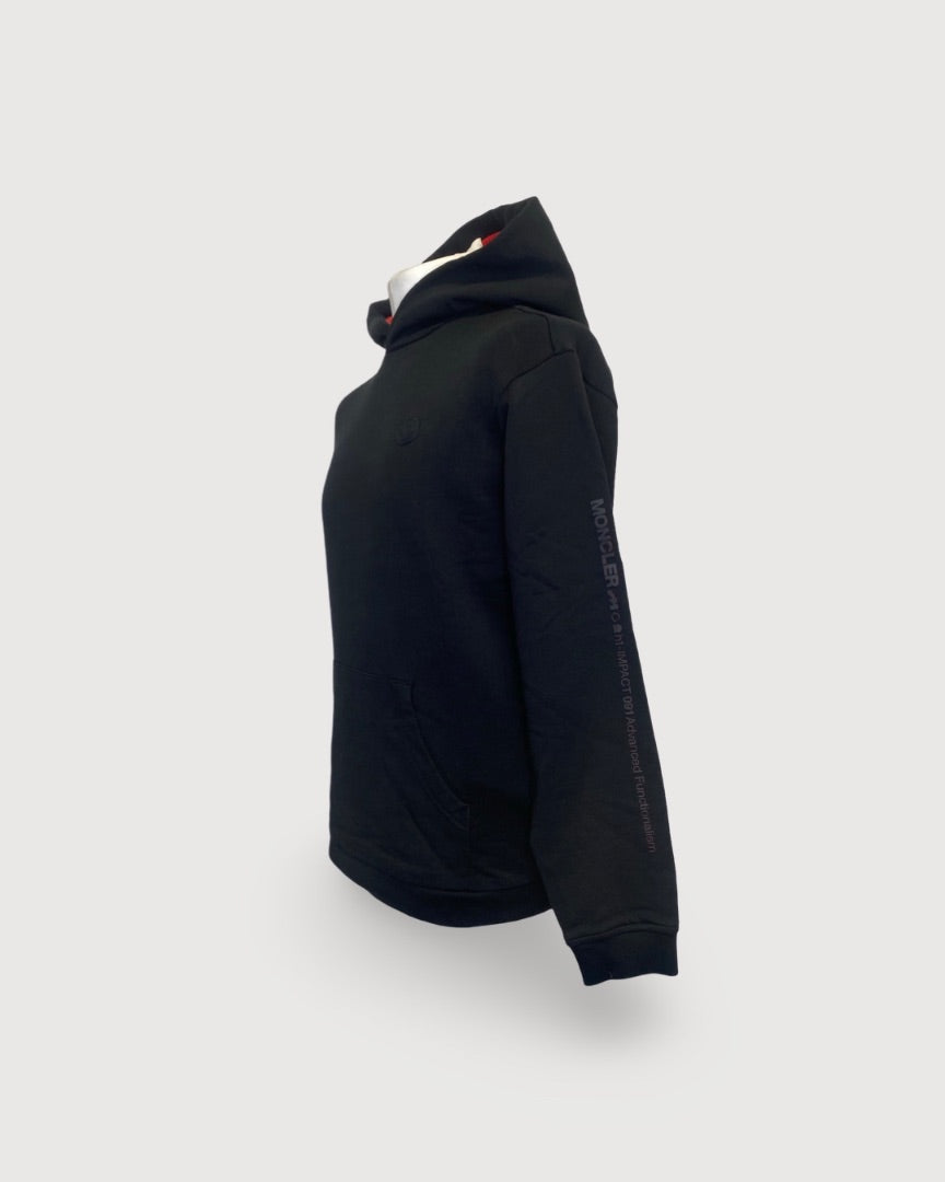 Moncler Logo Sleeve Hoodie Black/ Red S