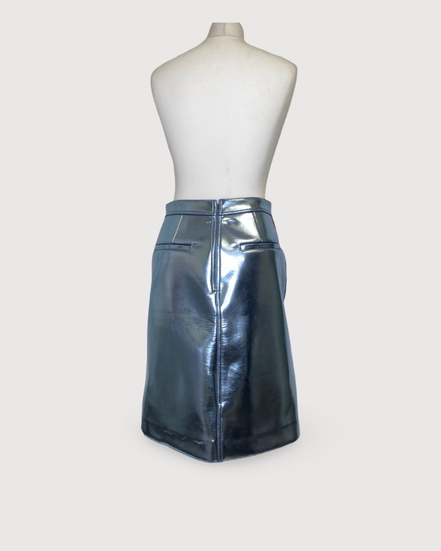 Silver Victoria Beckham Metallic Skirt, 10