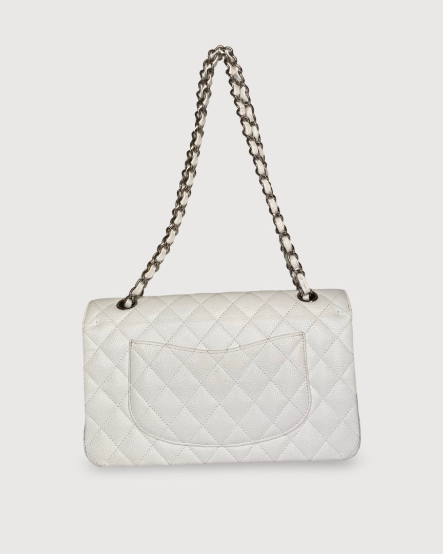 White Chanel Classic Flap