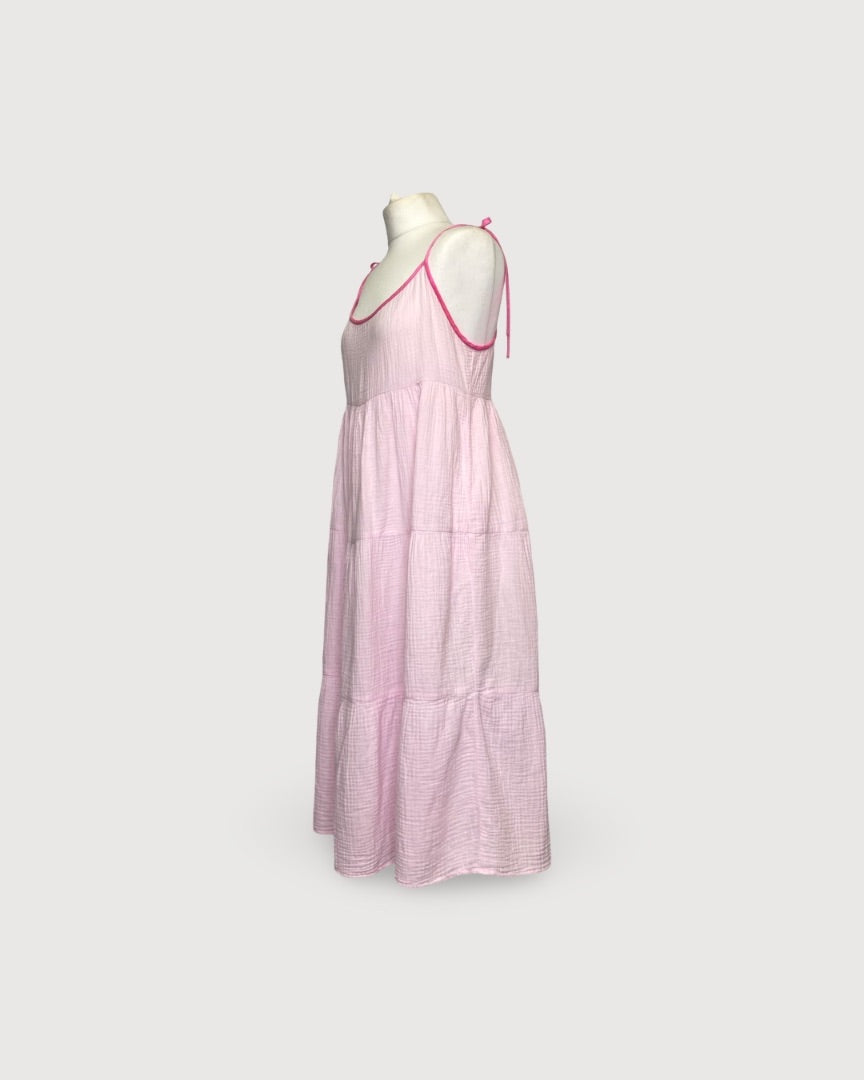 Honorine S/S Dress White/ Pink M