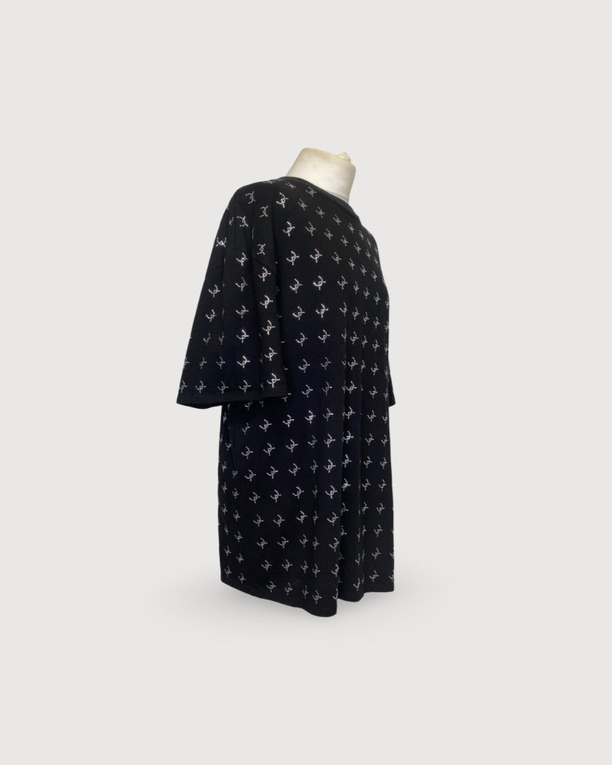 David Koma Rhinestone Embellished T-shirt Black S