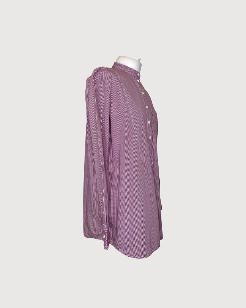 Red / White Celine L/S Check Shirt, 12