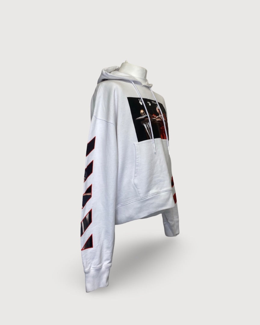 White Off-White Hoodie, L