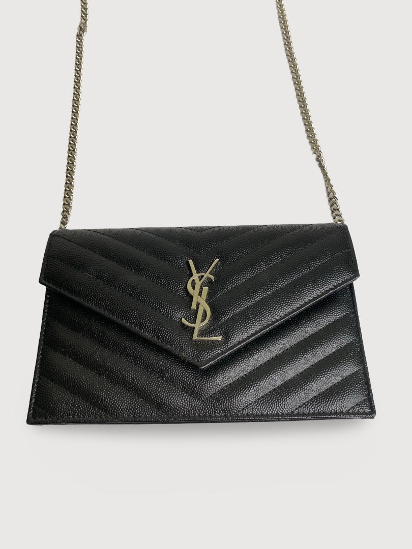 Black Saint Laurent Wallet on Chain Bag