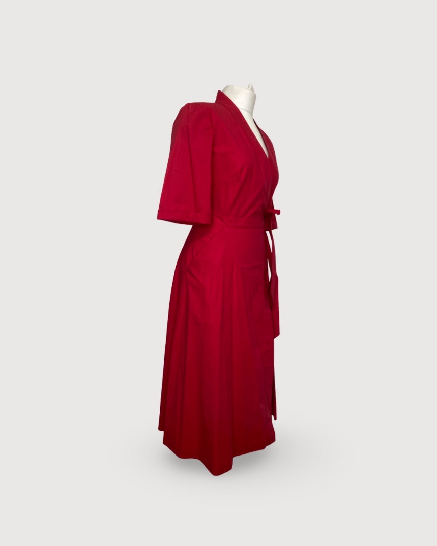 Saloni Midi Dress Pink 12