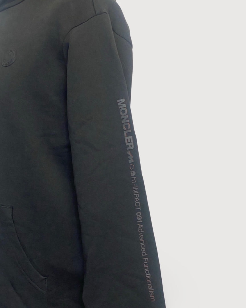 Moncler Logo Sleeve Hoodie Black/ Red S