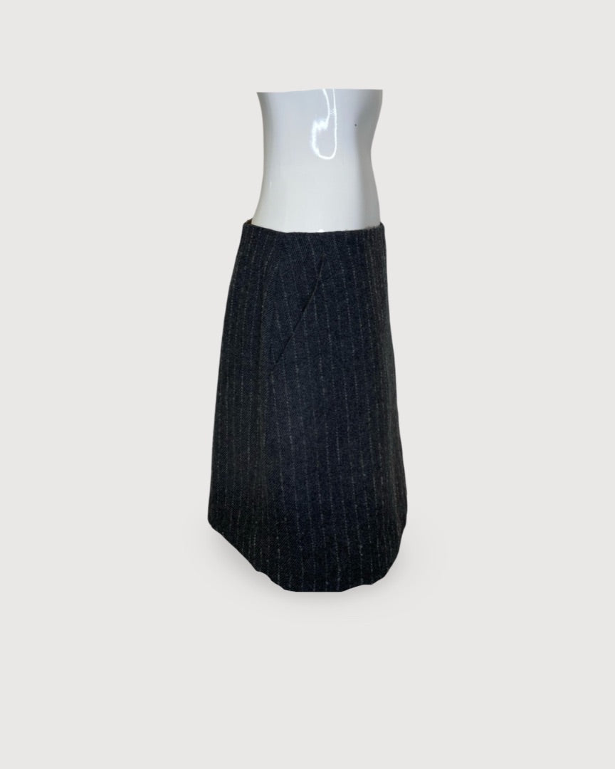 Grey Rabens Saloner Stripe Skirt, S
