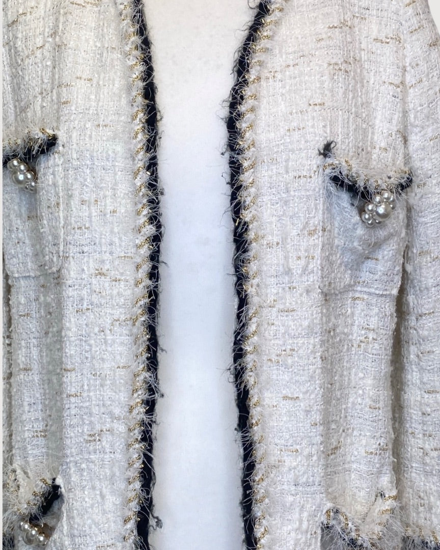 Edward Achour Paris Boucle Jacket Cream / Gold 12