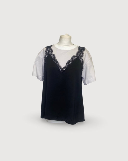 Alexander McQueen Cami Layered T-shirt White/ Black M