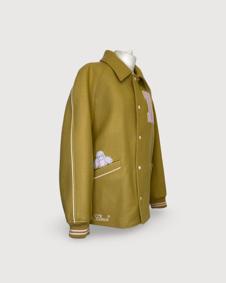 Yellow Lacoste X Golf Le Fleur Varsity Jacket, L