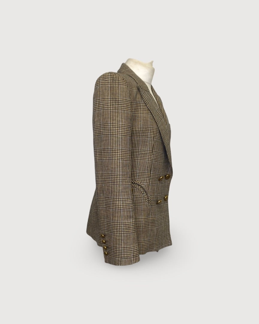 Blaze Milano Houndstooth Blazer Beige M