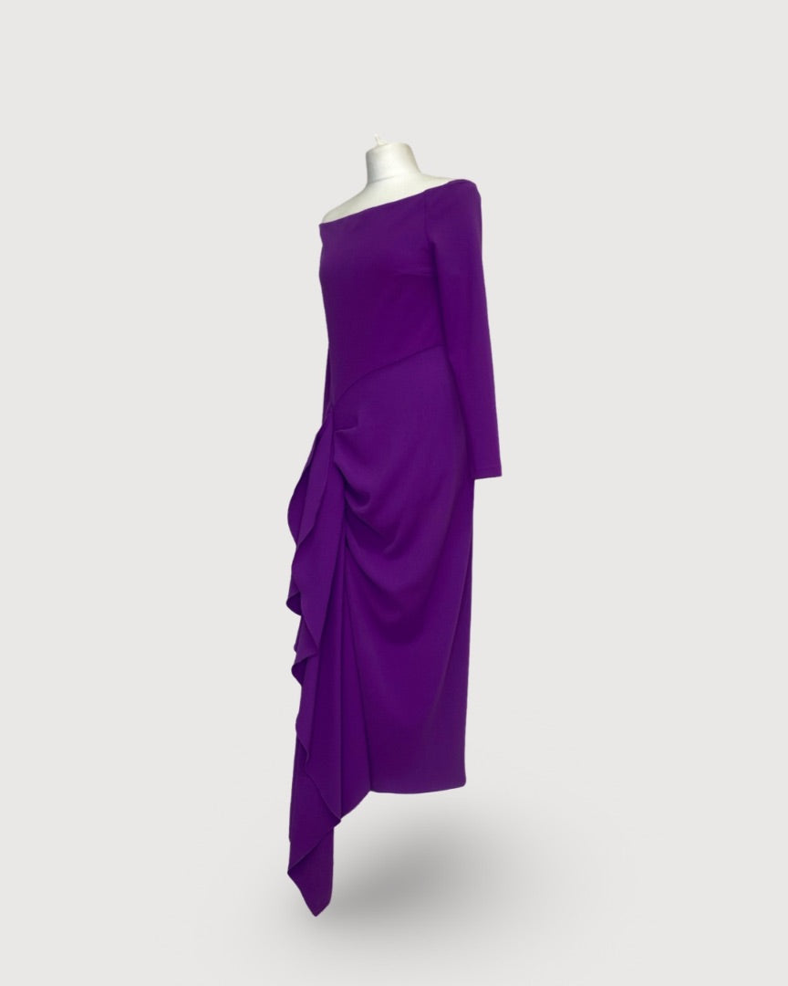 Solace London One Shoulder Dress Purple 12