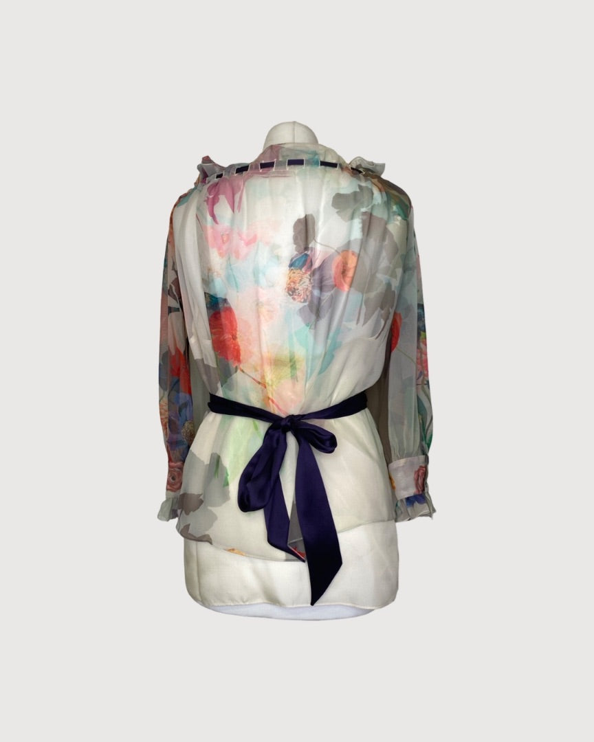 Multi Coloured Matthew Williamson Floral Blouse, 10