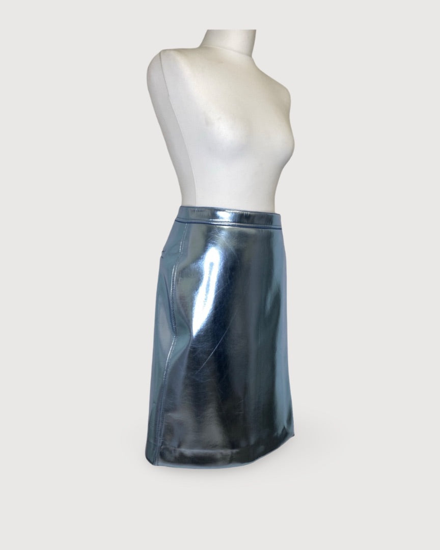 Silver Victoria Beckham Metallic Skirt, 10