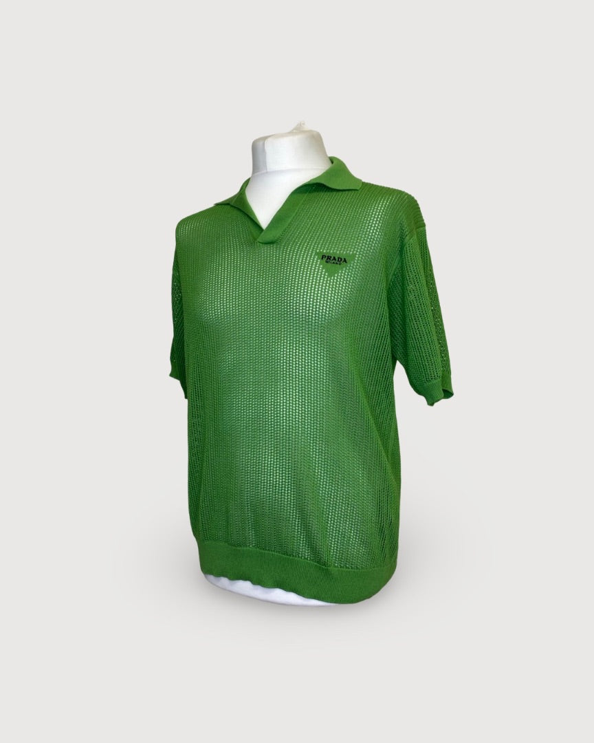 Prada Knit Polo Green M