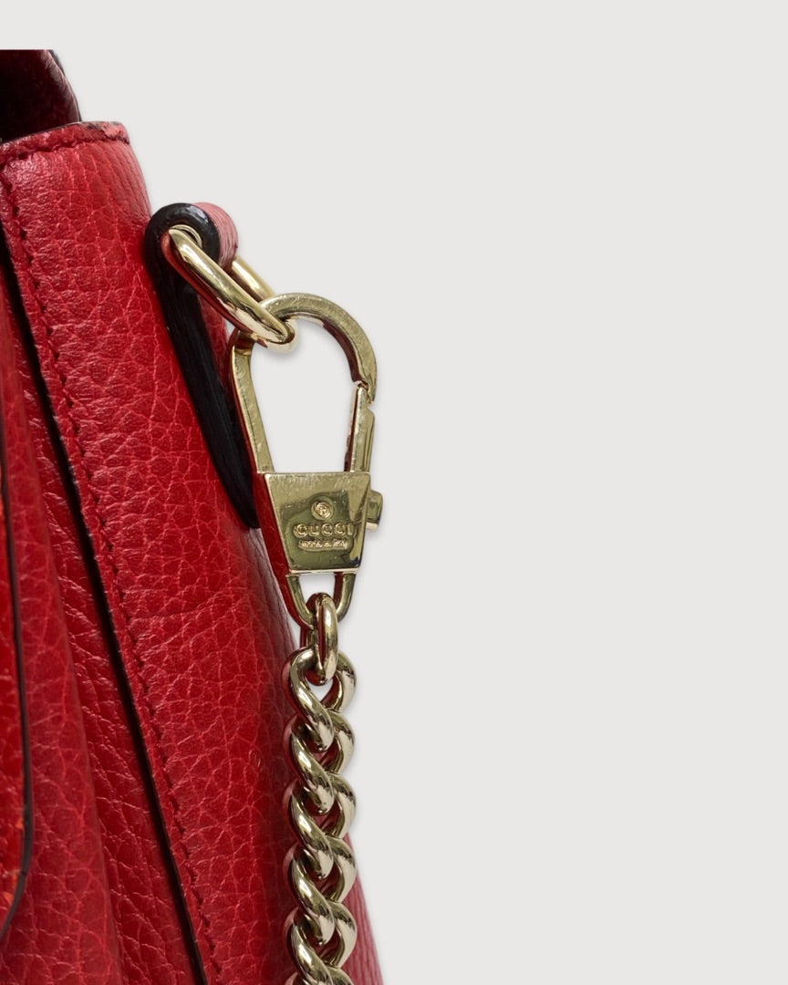 Red Gucci Medium Interlocking G, Top Handle Bag