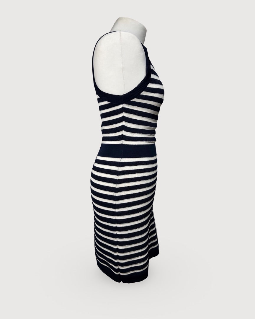 Navy/ White Balmain Stripe S/S Dress, S