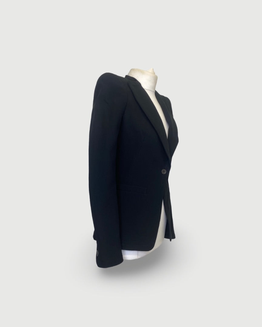 Alexander McQueen Padded Shoulder Blazer Black 10
