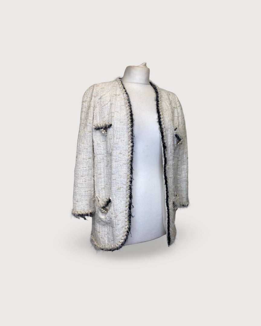 Edward Achour Paris Boucle Jacket Cream / Gold 12