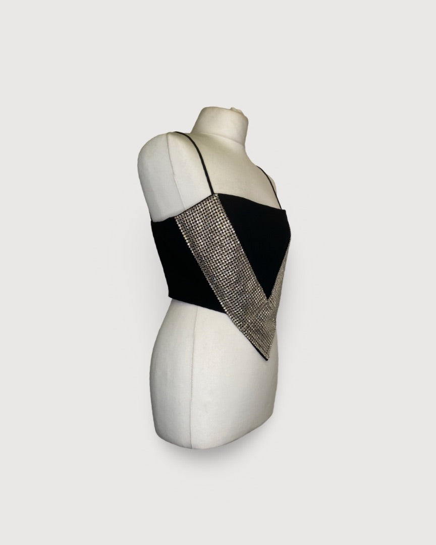 Black David Koma Crystal Embellished Top, 12
