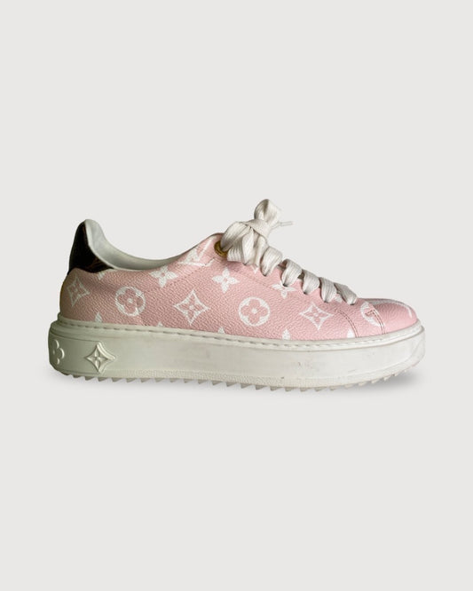 Pink/ White Louis Vuitton Time Out MonogramTrainers, 5