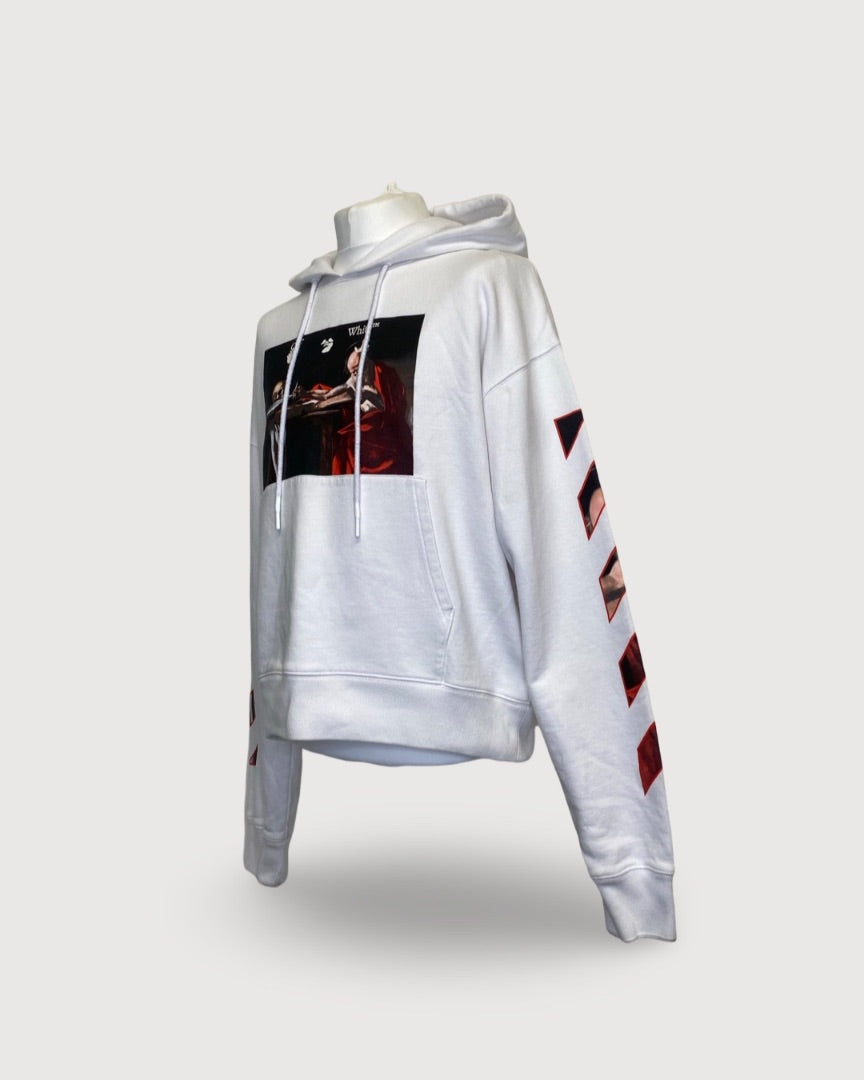 White Off-White Hoodie, L