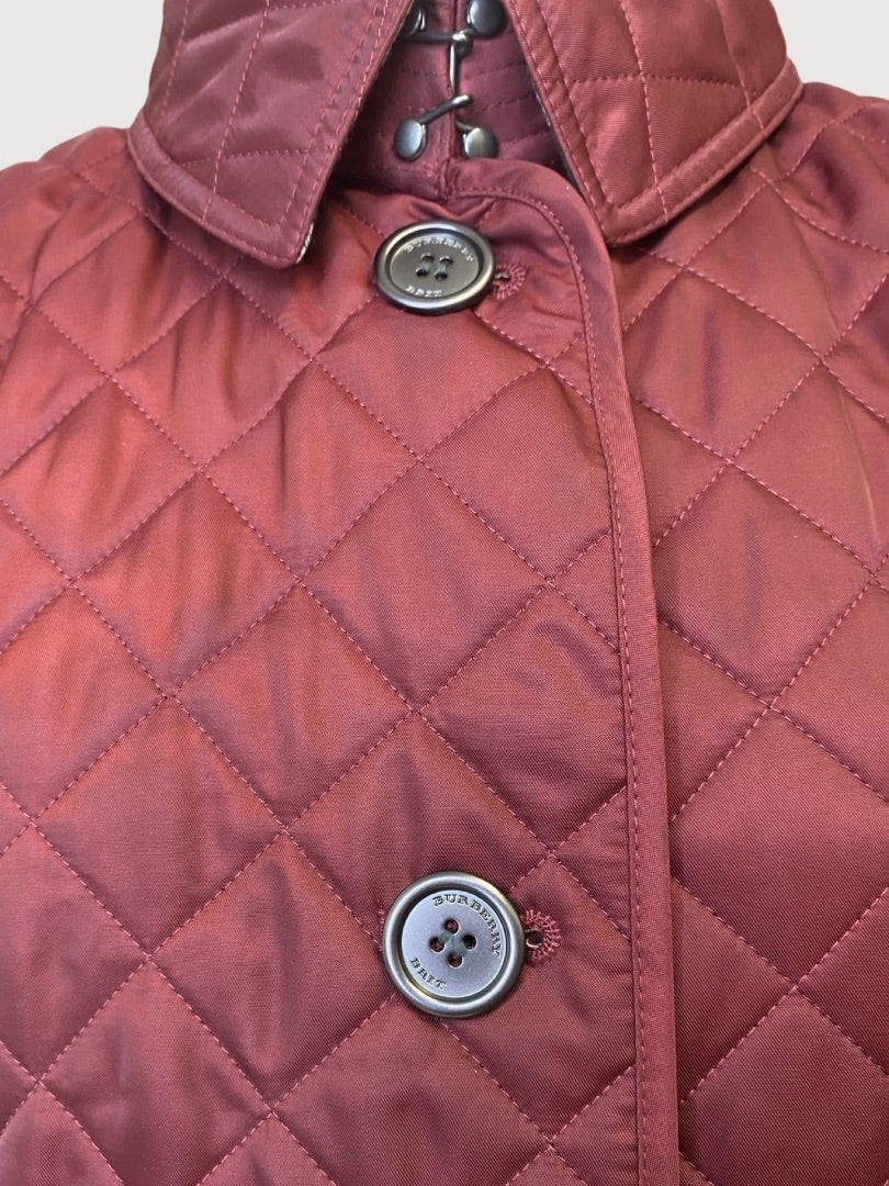 Burgundy Burberry Brit Jacket, L