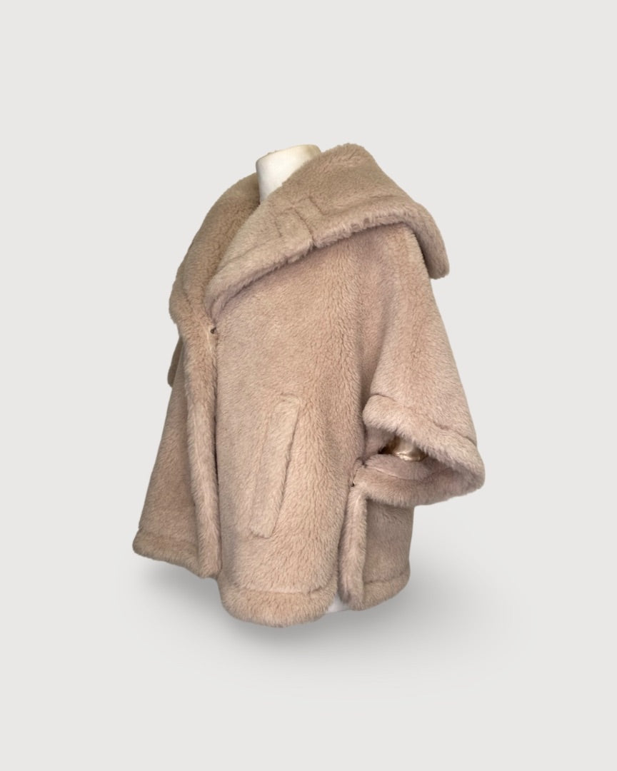 Beige Max Mara Teddy Cape Jacket, M/L