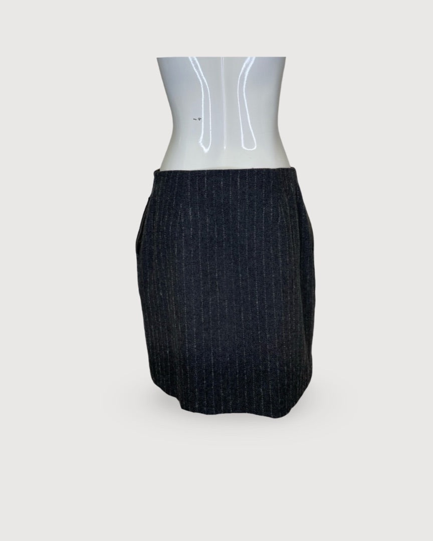 Grey Rabens Saloner Stripe Skirt, S