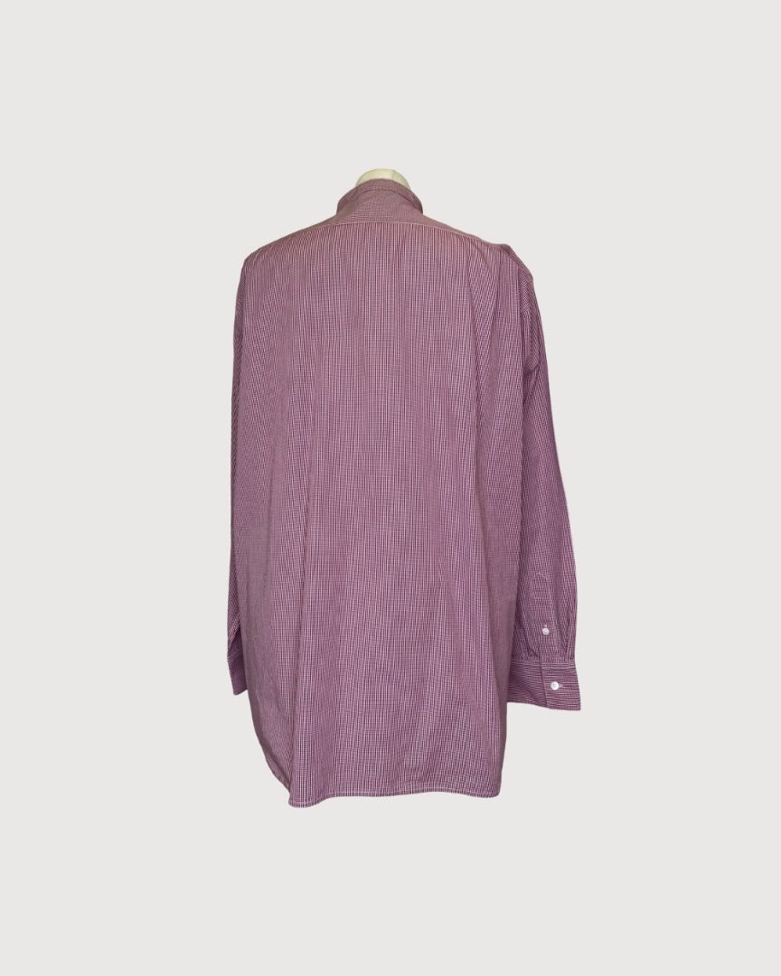 Red / White Celine L/S Check Shirt, 12