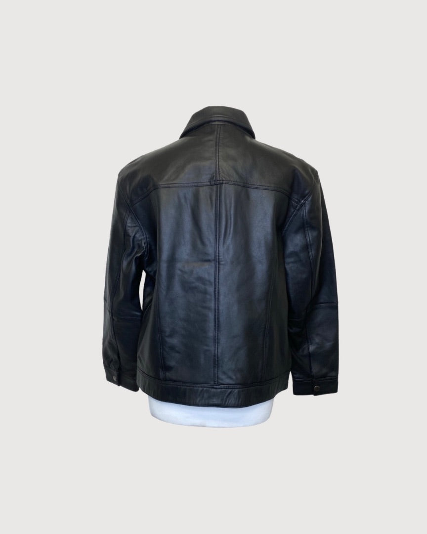 Black Urban Code Leather Jacket, 10