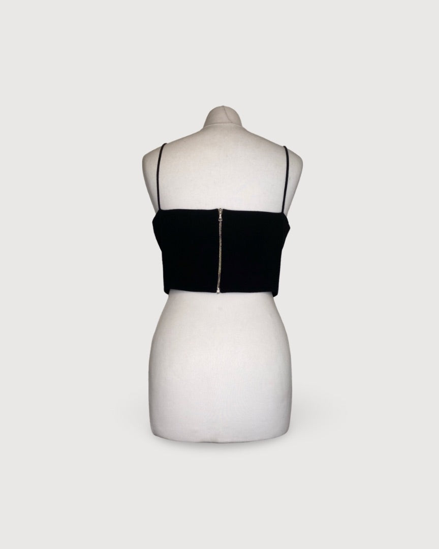 Black David Koma Crystal Embellished Top, 12