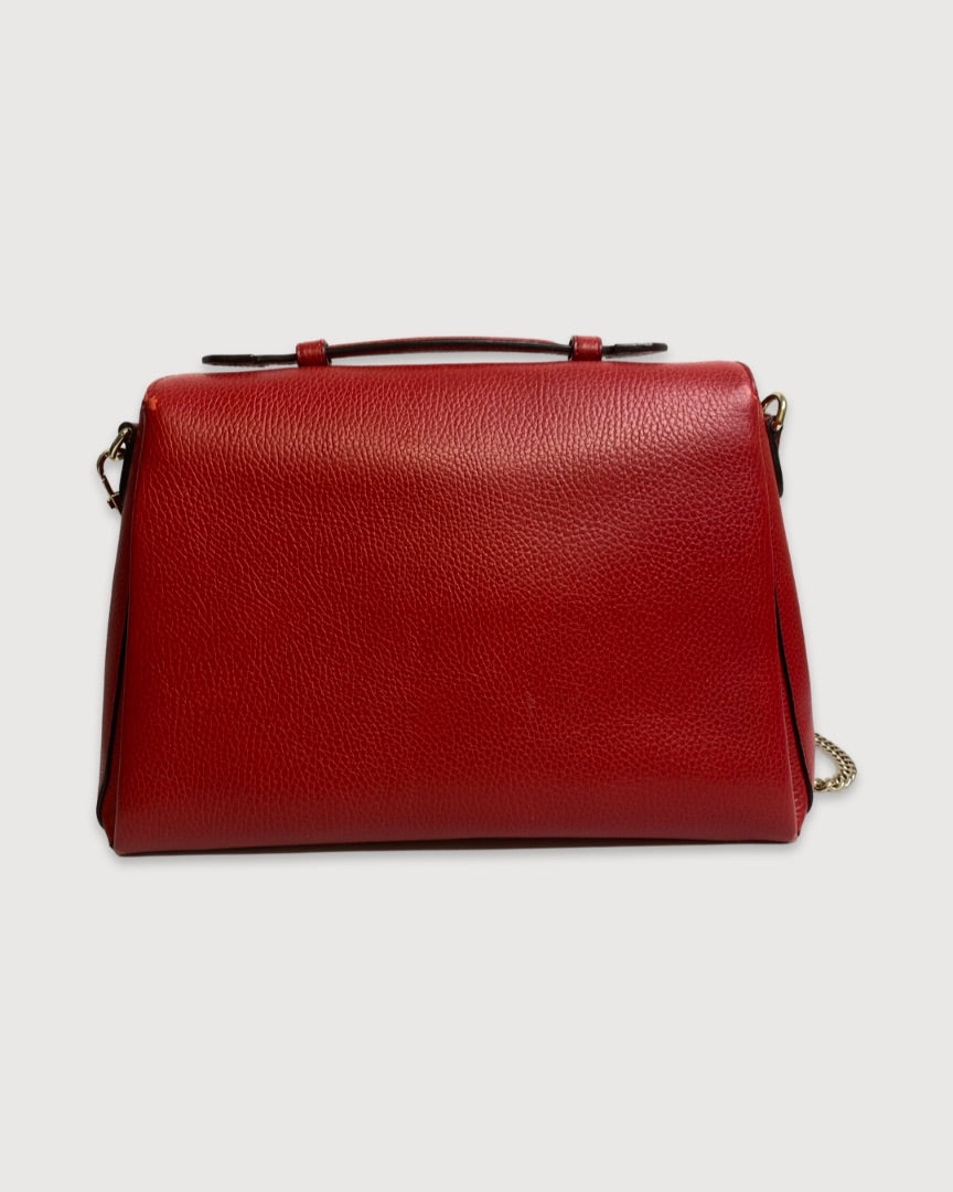 Red Gucci Medium Interlocking G, Top Handle Bag