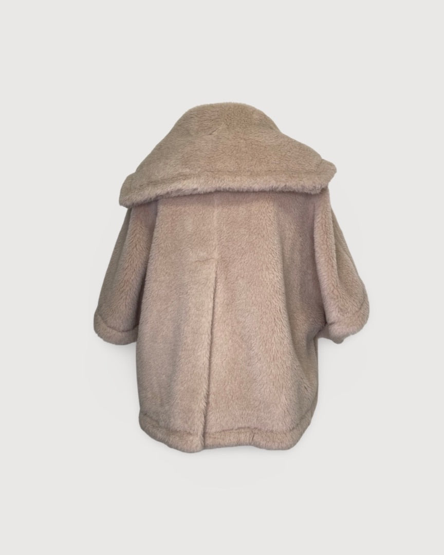 Beige Max Mara Teddy Cape Jacket, M/L