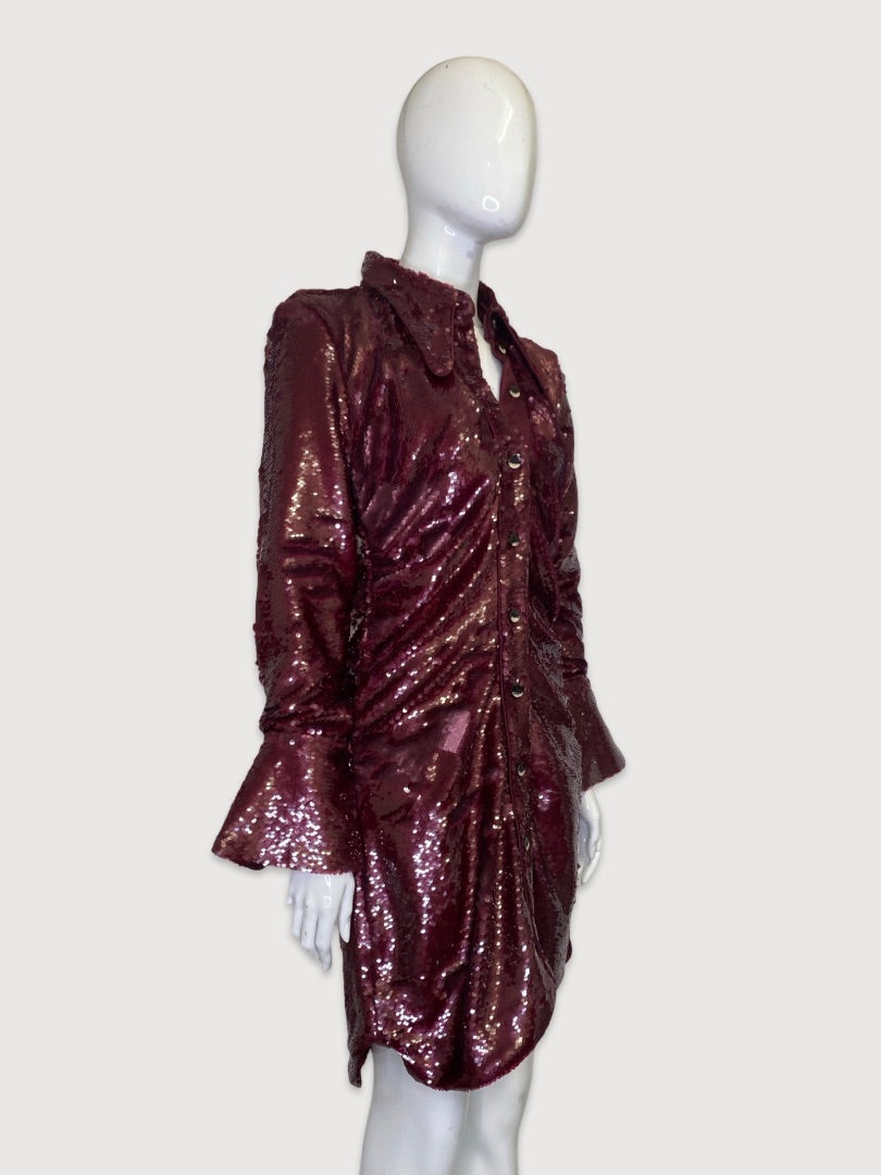 Burgundy ganni Sequin Dress, 38