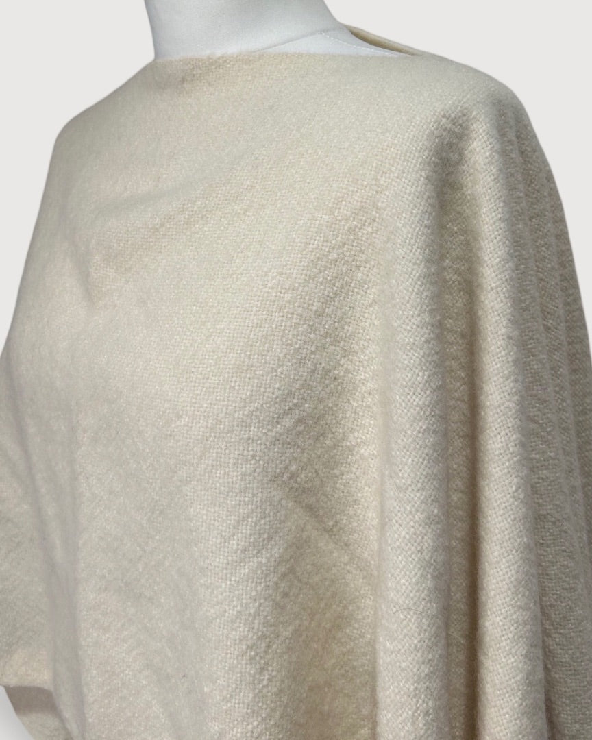 Cream Lauren Manoogian Knit Poncho, O/S