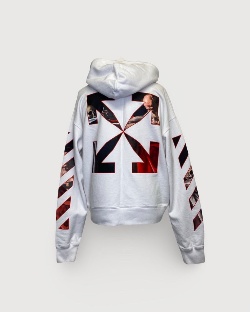 White Off-White Hoodie, L