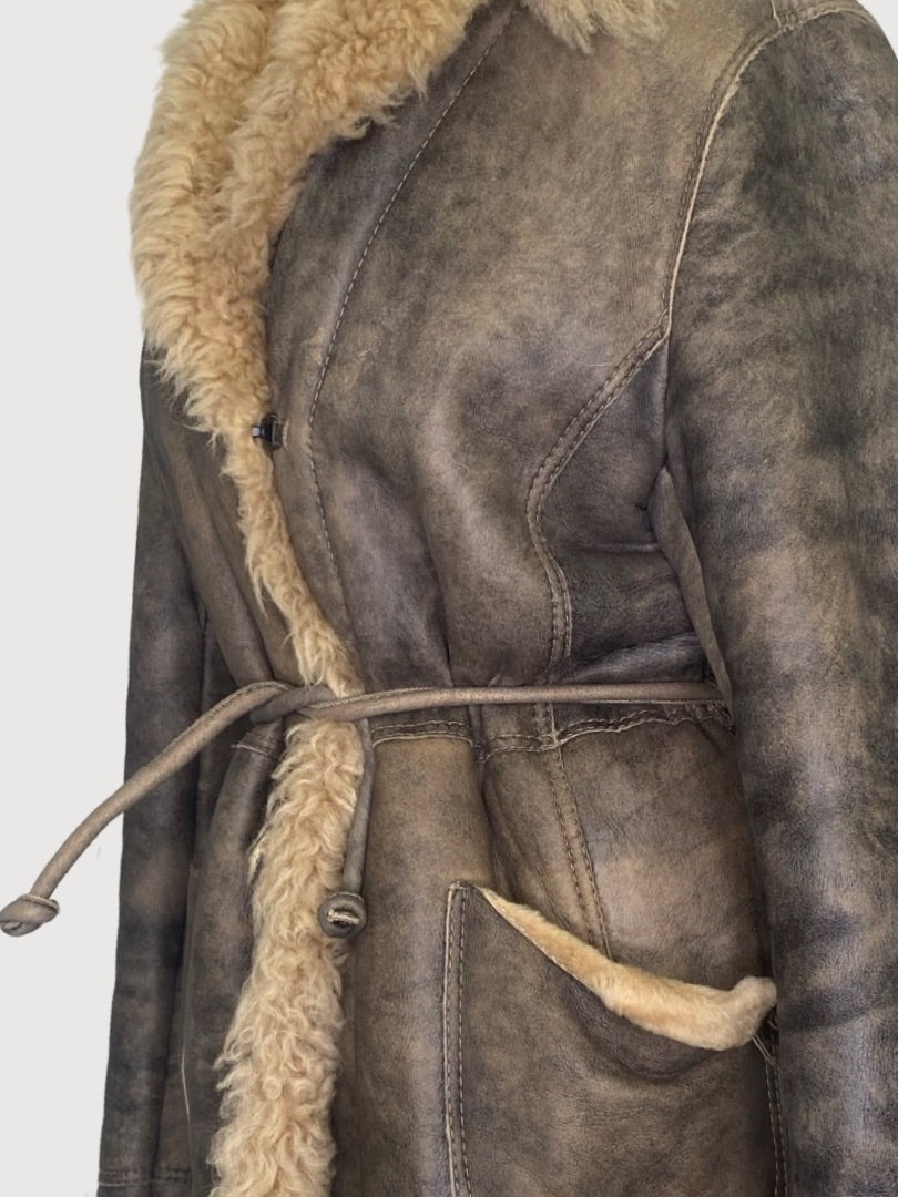 Brown Shearling Originale Coat, S