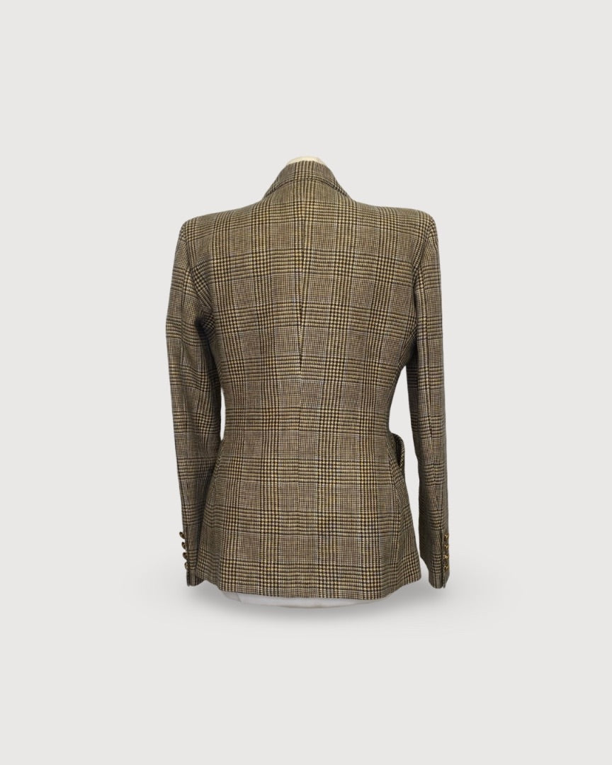 Blaze Milano Houndstooth Blazer Beige M