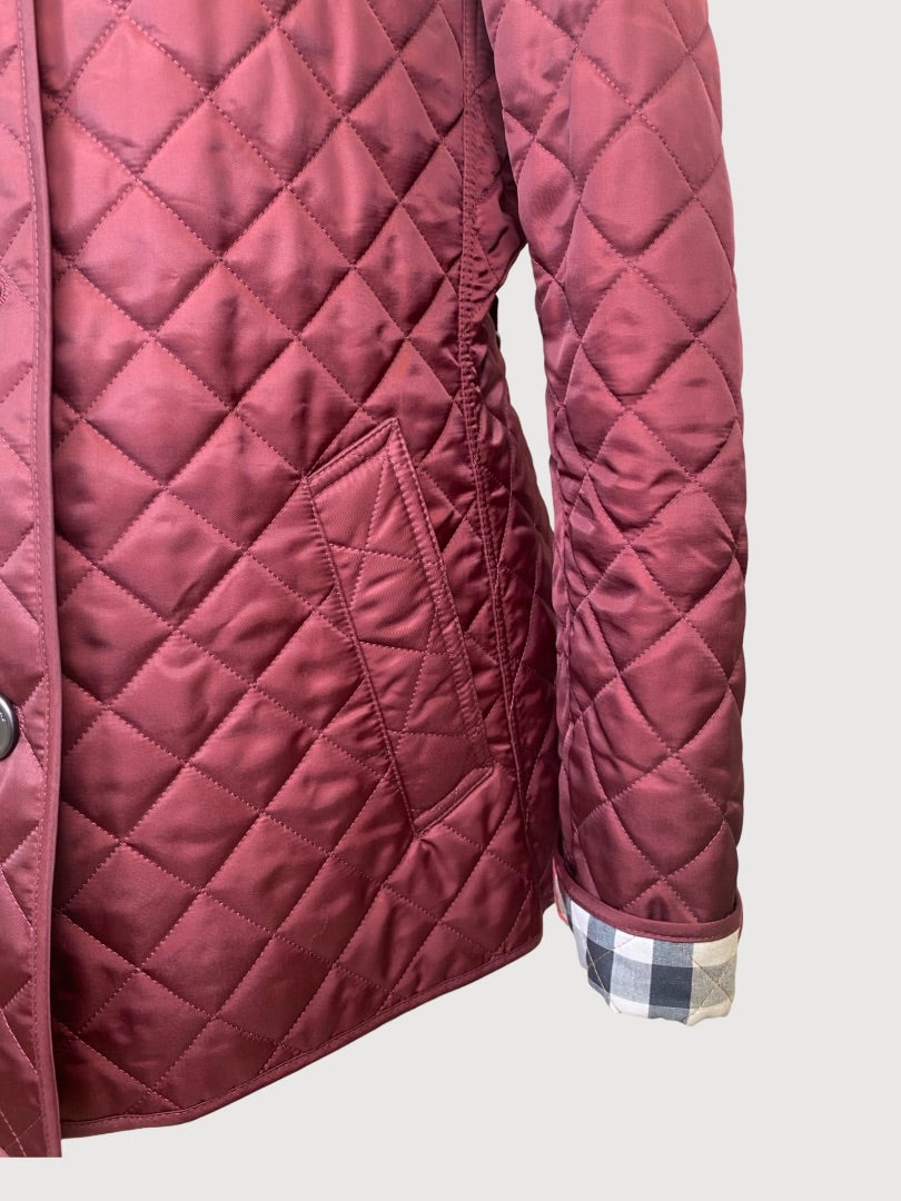 Burgundy Burberry Brit Jacket, L