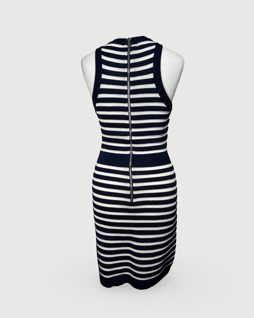 Navy/ White Balmain Stripe S/S Dress, S