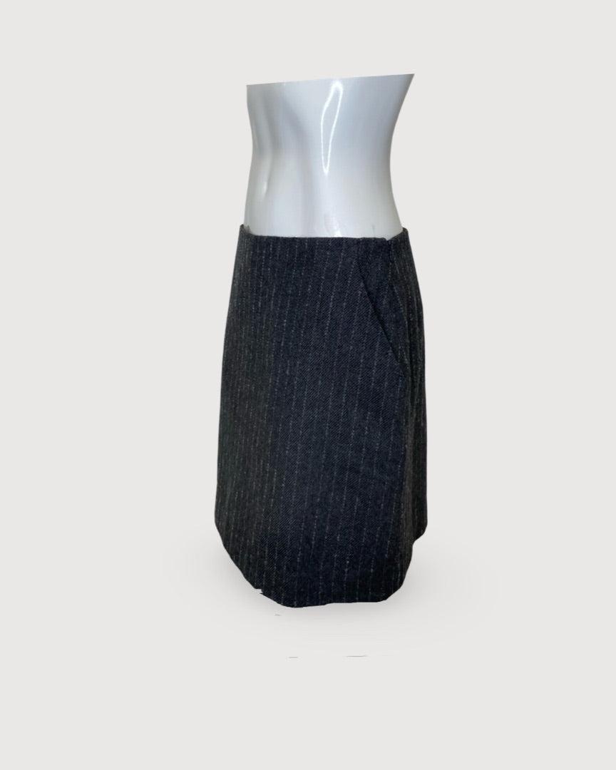 Grey Rabens Saloner Stripe Skirt, S
