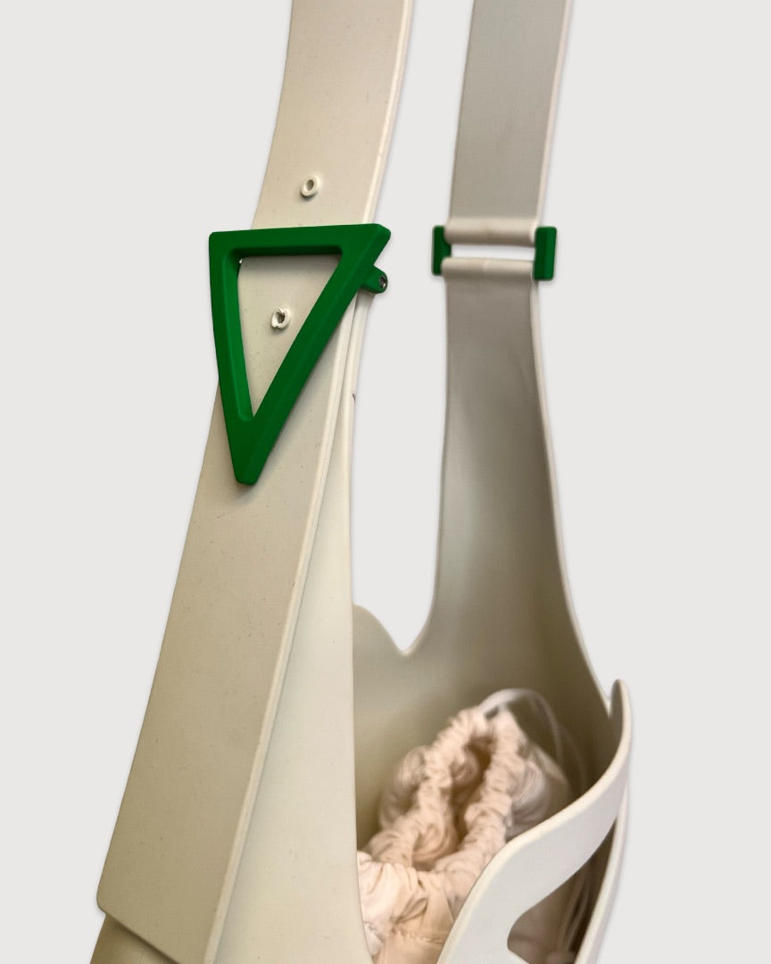 White Bottega Veneta Small Punch Rubber Shoulder Bag, 8