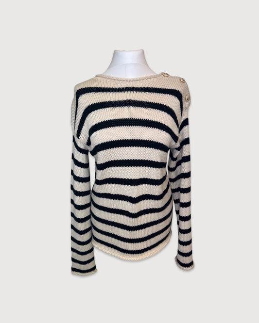 Cream / Black Stripe Christian Dior Knit, UK 10