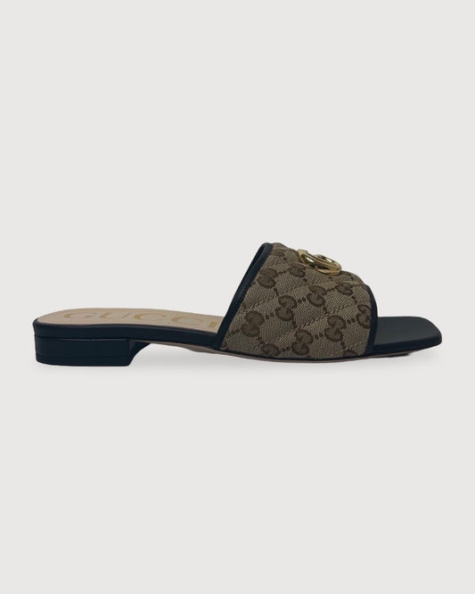 Monogram Gucci Sliders with monogram, 40