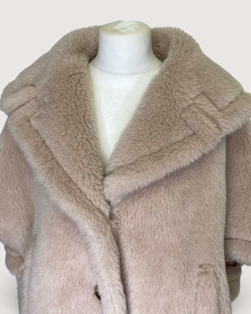 Beige Max Mara Teddy Cape Jacket, M/L