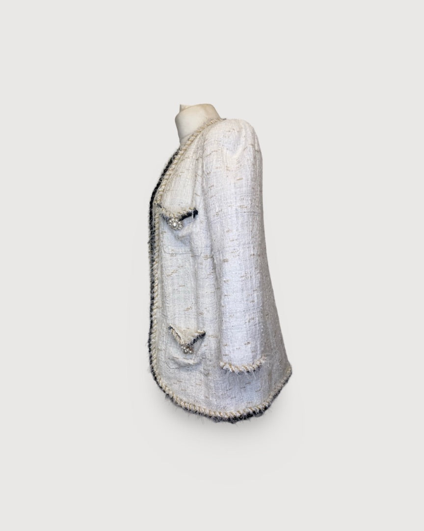 Edward Achour Paris Boucle Jacket Cream / Gold 12