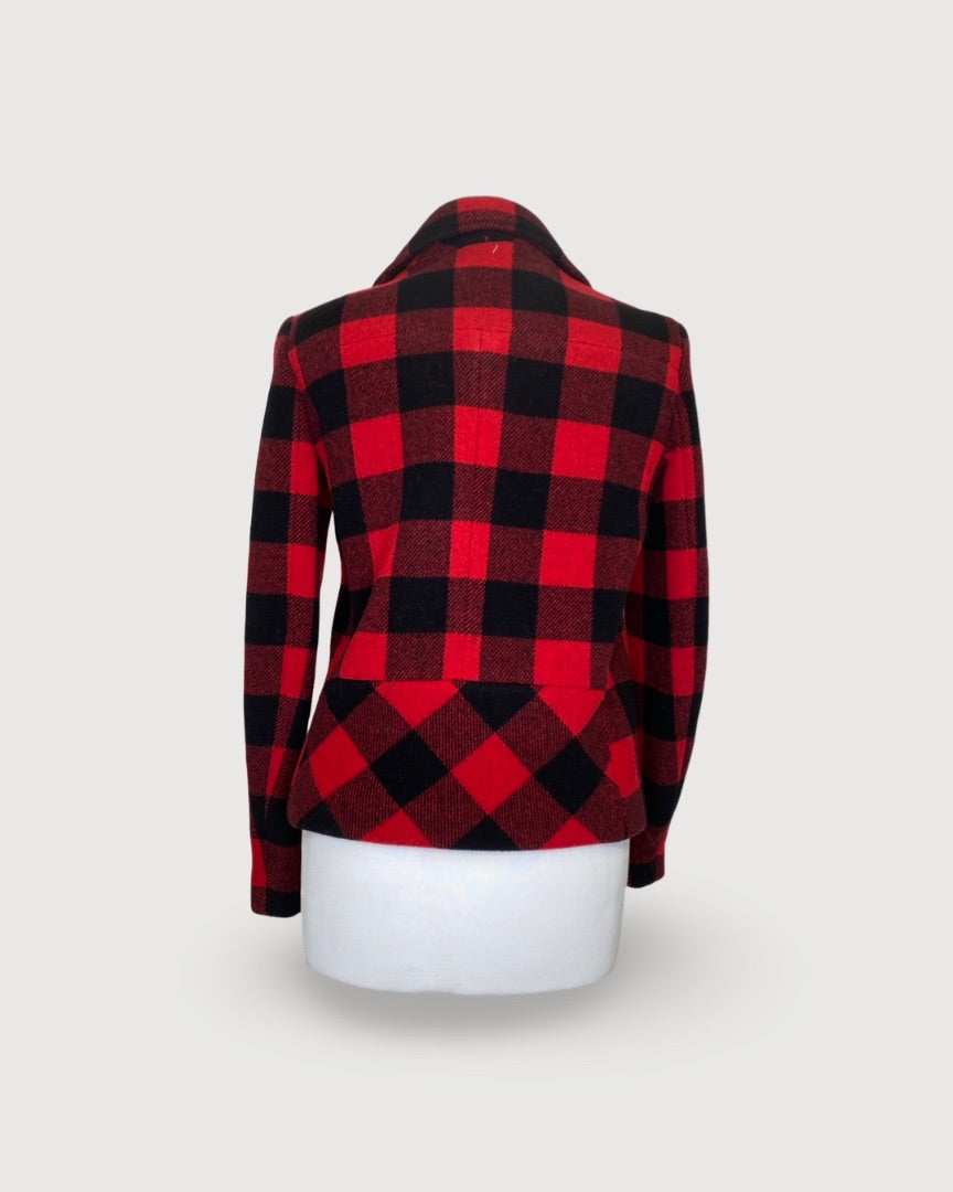 Red / Black Sandro Check Jacket, XS