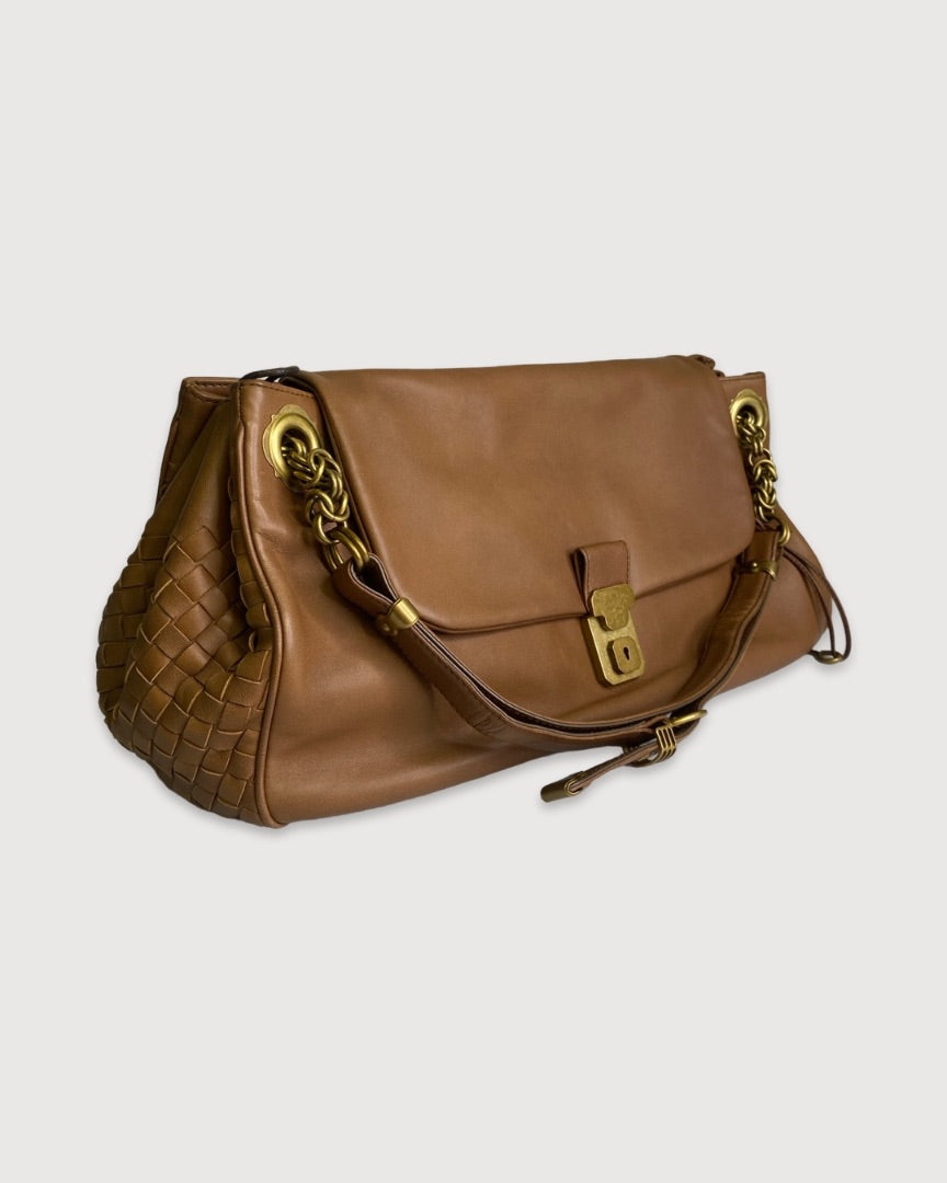 Brown Bottega Veneta Woven Sides Bag